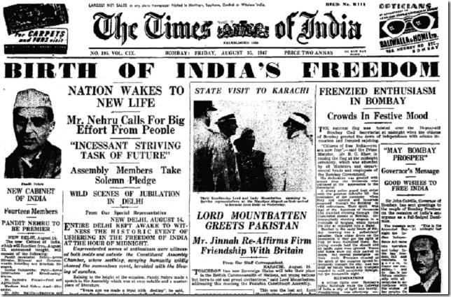 first-independence-independence on 15th August, 1947