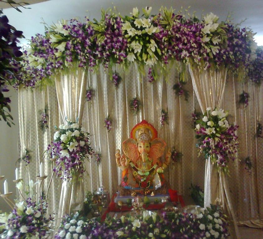 Eco friendly Ganpati FLOWER DECORATION