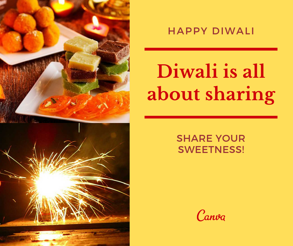 Orange Diwali Sweets Facebook Post