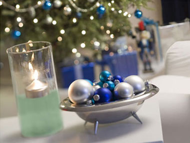 adorn with floating candles for a festive touch