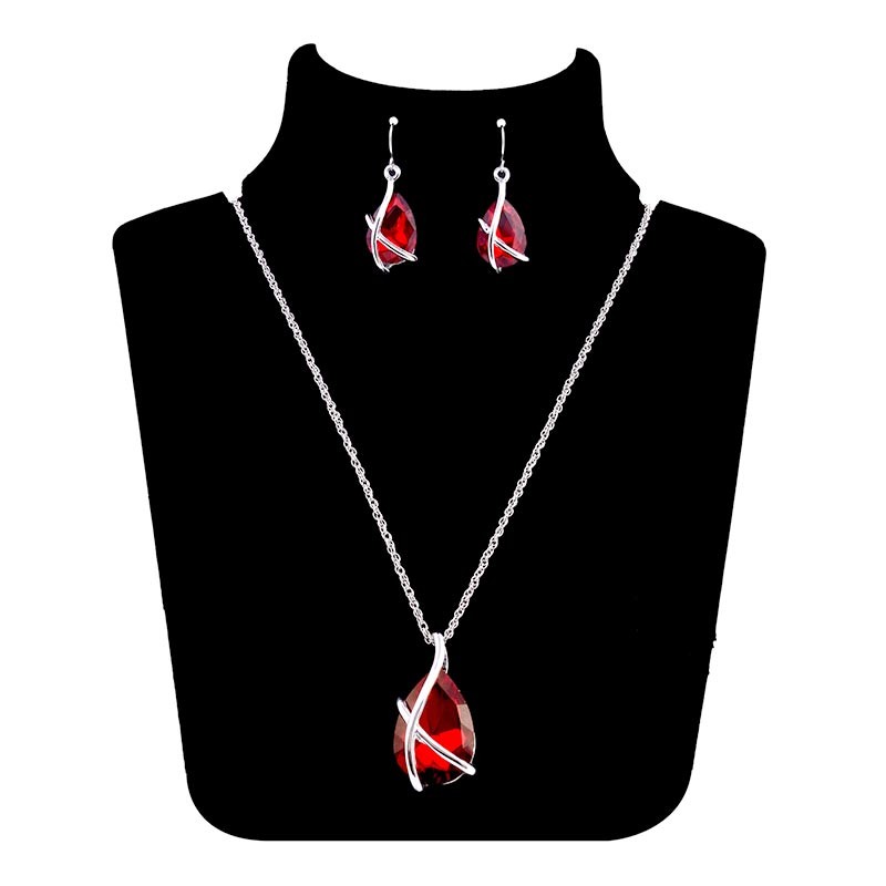 Elegant_Red_love_Pendant_Set_Valentines Day Gifts