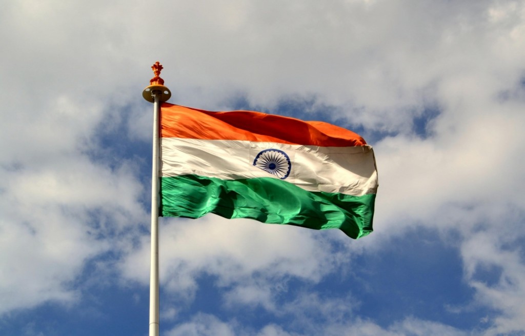 India-flag-fluttering-on-the-sky
