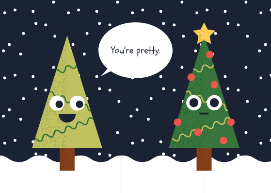 Funny Trees Christmas Card