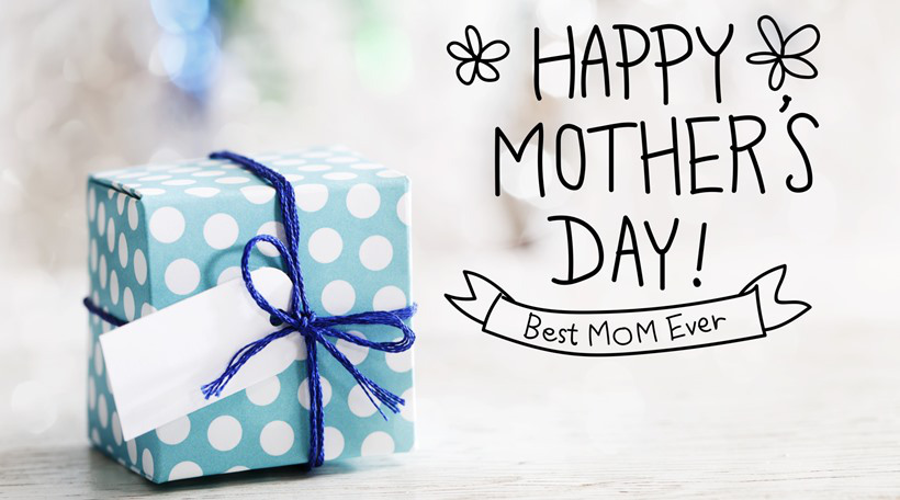 Happy Mothers Day message with gift box